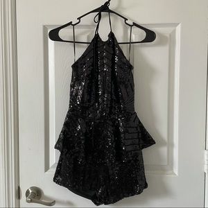 Black Sequin Romper